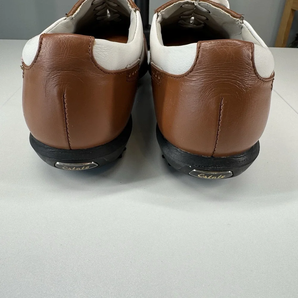 FootJoy Estate Collection Womens Golf Shoes Size 9M White Brown Leather Vintage